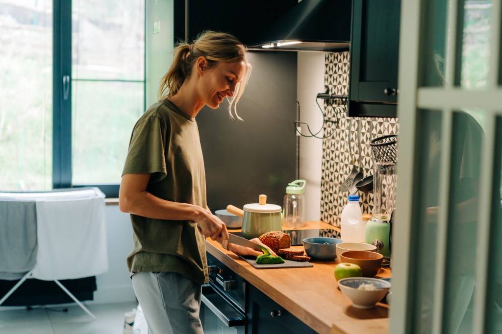 Rizzo says timing is of the essence—if you're not able to eat at the same time every day, try to eat a meal or snack every three to four hours to avoid hunger pangs.