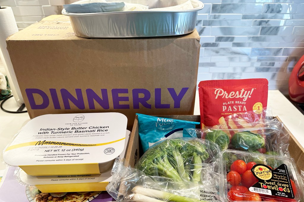 A box of food on a table