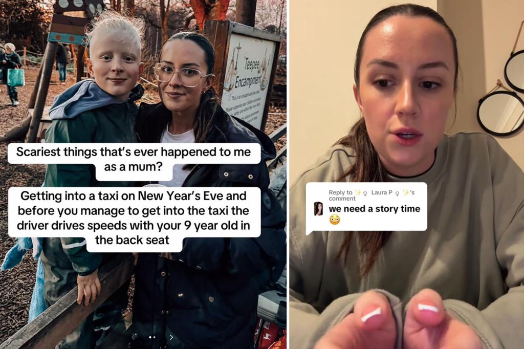 Mum sends emergency warning to parents as taxi speeds off with her young son in tow