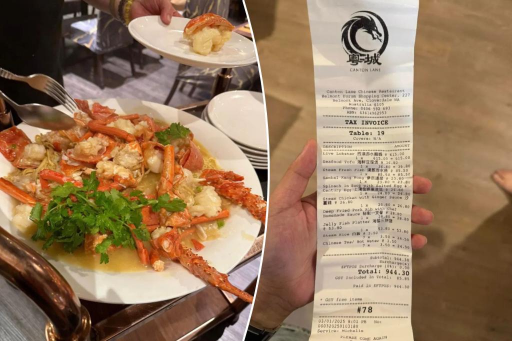 Woman fumes after Australian restaurant demands $380 for live lobster