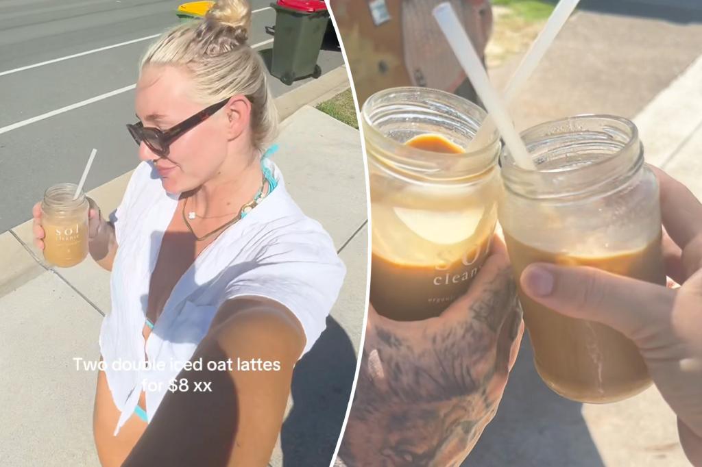 The woman shares a "sneaky" iced coffee hack that cuts the price in half